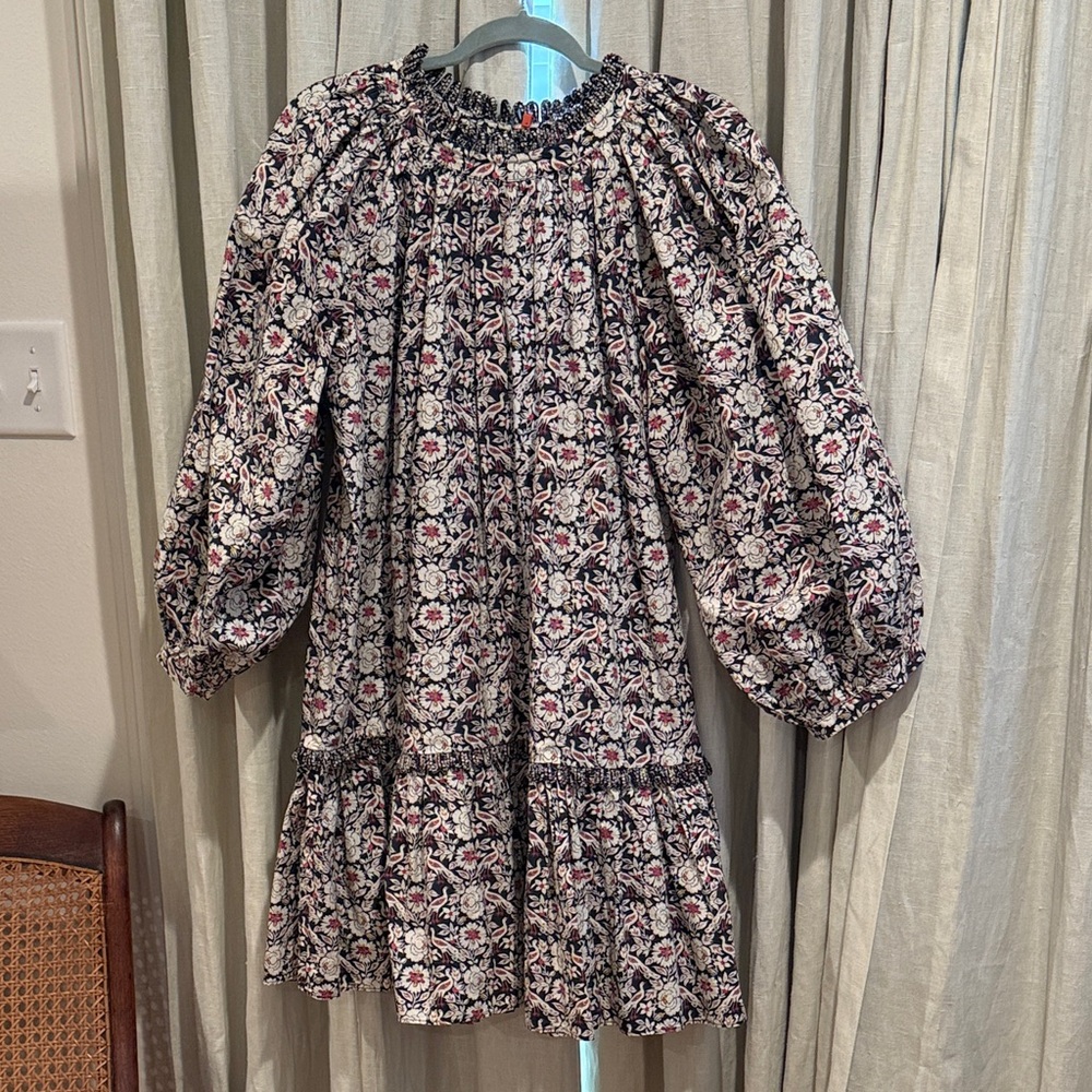 RHODE Women's Dress with Pink and Black Floral Pattern
